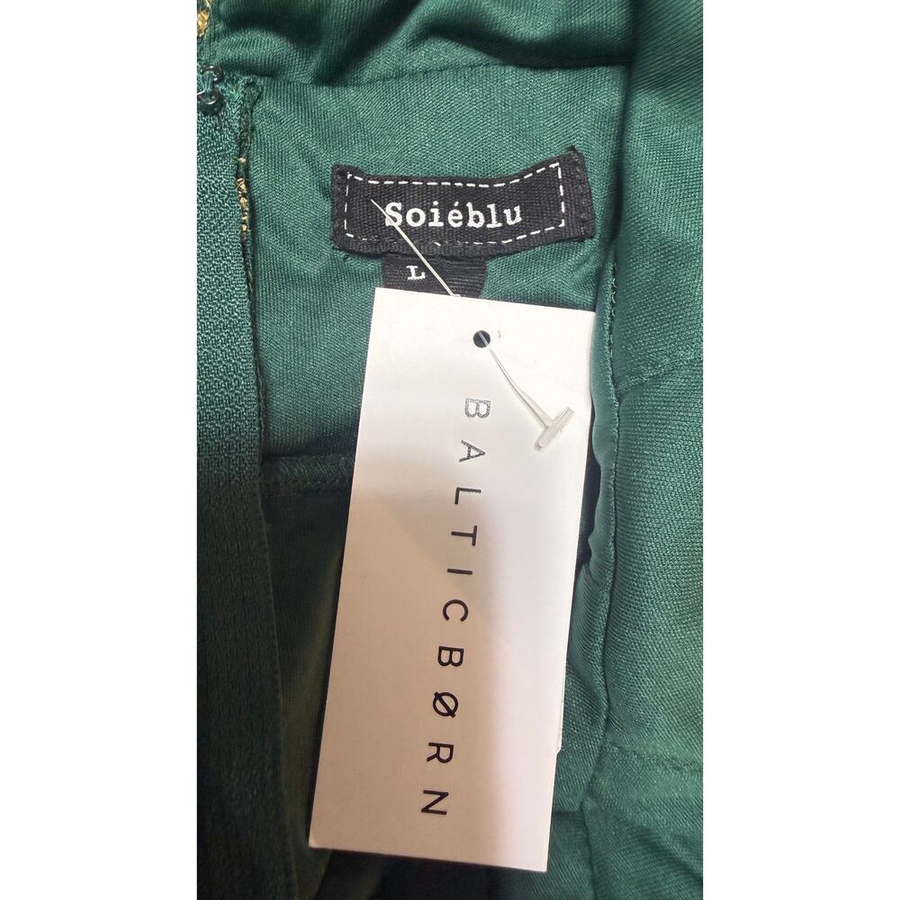 Baltic Born Forest Green Tulle Midi Dress with Gold Star Embroidery - Picture 4 of 10